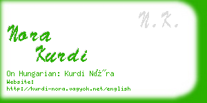 nora kurdi business card